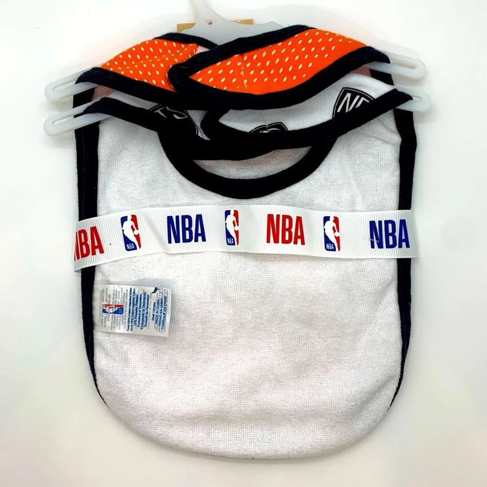 NBA NEW 2 Pack Future Baller Boys Girls Baby Bibs NETS Team Sports Brooklyn NYC